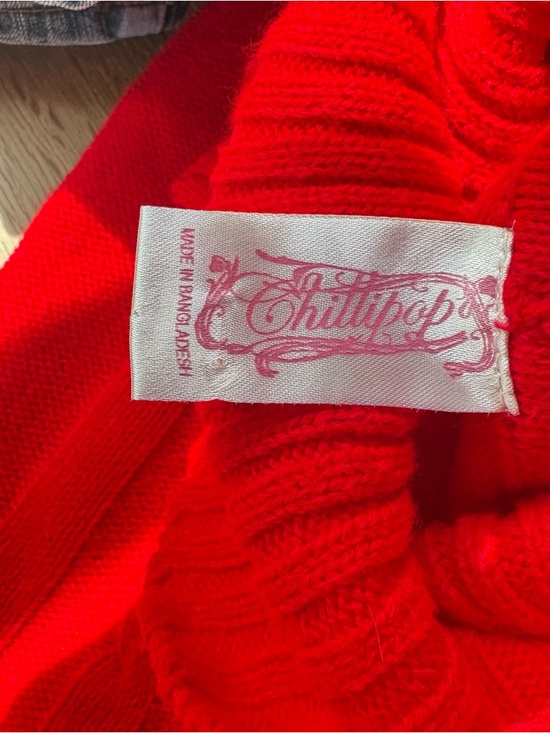 Vintage Chillipop Fitted Red Turtleneck Cable-Knit Mini Dress - Picture 13 of 13